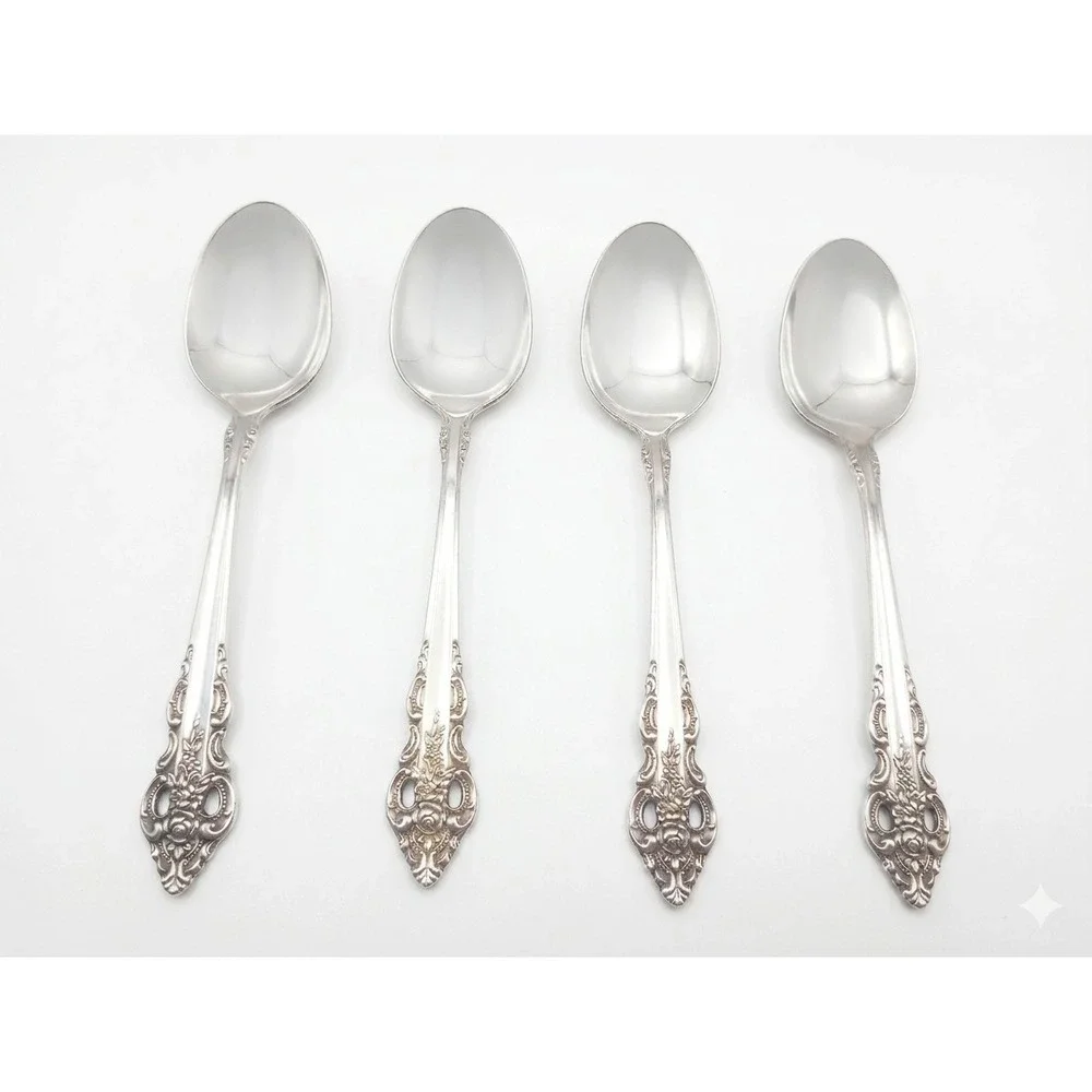 Set Of 4 Oneida Community Stainless RENOIR PEMBROOKE Place Oval Soup Spoons 1.5